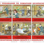 Комплект плакатов для офиса: пожарная безопасность, электробезопасность, гражданская оборона